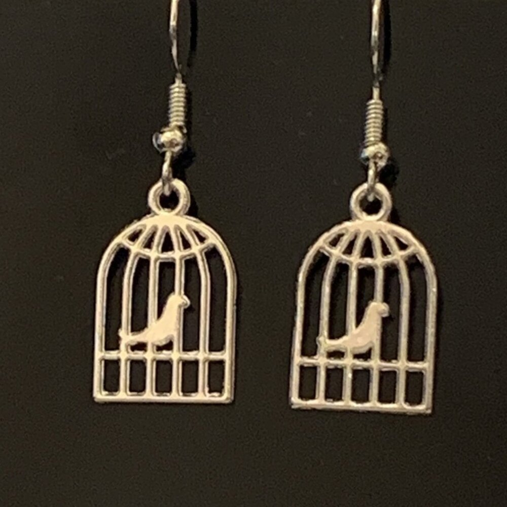Bird Earring, Bird Cage Jewelry, Gift Idea, Bird Jewelry, Bird Cage Earring